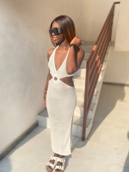 Backless Deep V-Neck Dress 2