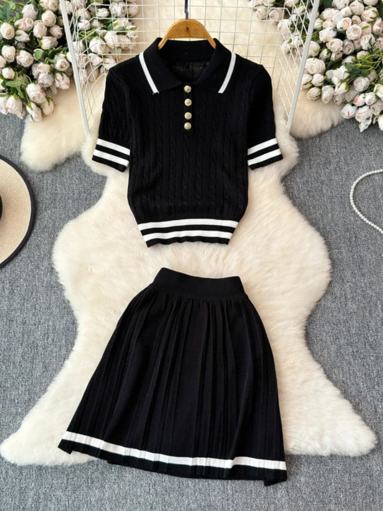 Soft Knitted Sweater Skirt Set 4